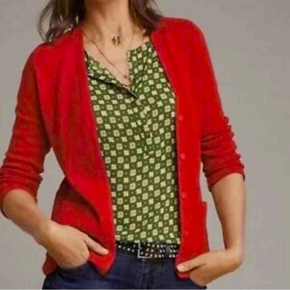 CAbi Cardigan Sweater Top 100% cotton